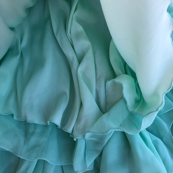 B. Darlin size 9/10 formal dress. Aqua/mint and black. Beads and sequins - Picture 5 of 8